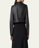 Nappa Leather Crop Moto Jacket