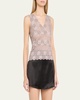 V-Neck Floral Lace Tank