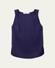 Twisted-Shoulder Satin Tank Top