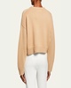 Bruzzi Wool-Cashmere Raglan-Sleeve Crop Sweater