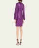 Sequin Jersey Mini Dress with Split Sleeves