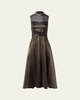 Metallic Organza Sleeveless Midi Dress