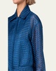 Wanda Organza Short Jacket with Window Plaid Embroidery