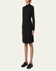 Pinstripe Belted Wool Shirt Dress