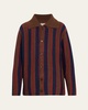 Mohair Stripe Collared Cardigan
