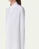 Gathered Shoulder Button Down Poplin Blouse