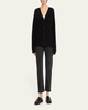 Leka V-Neck Ribbed Cashmere Cardigan
