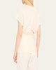 Slouch Waist Short-Sleeve Top