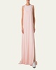 Layered Shoulder Cutout Silk Gown