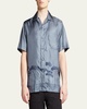 Men's Roman Tree-Print Silk Camp Shirt