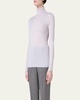 Cashmere-Silk Fine Ribbed Knit Pullover
