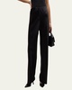 Fluid Bias-Cut Crushed Satin Pants
