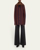 Mohair Stripe Collared Cardigan