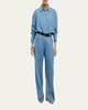 Chambray Oversized Button-Down Shirt
