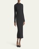 Ribbed Long-Sleeve Midi Dress
