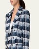 Rhombus Jacquard Denim Blazer with Double Breast Illusion