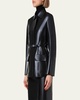 Whisper Lacquer Leather Jacket with Belt