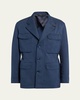 Men's Washed Silk Safari Jacket
