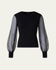 Organza Long Sleeve Knit Sweater
