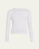 Cotton Ribbed Knit Top with Monili Detail