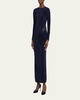 Jersey Dress w/ Beaded Hip Detail