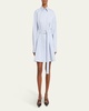 Violan Stripe Belted Poplin Mini Dress
