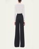Pleated Wide Leg Wool Trousers