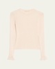 Aster Ribbed Ruffle-Cuff Top