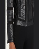 Quilted Leather & Mesh Moto Jacket