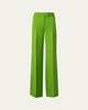 Fior Silk Viscose Shantung Wide Leg Pants