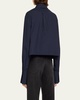 Cam Pleated Long-Sleeve Top