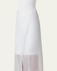 Long Organza Overlay Silk Double-Face Skirt