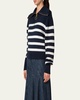 Stripe Maxi Collar Cotton Knit Sweater