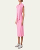 Crepe Mock-Neck Midi Dress