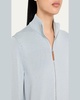 Cotton-Silk Tape Fitted Bomber Sweater