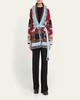 Icon Jacquard Fringe Belted Cashmere Cardigan