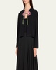 Abilene Beaded Flower Wool Cardigan