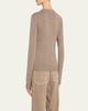 Seamed Crewneck Cashmere Sweater