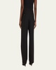 Pleated Straight Wool Trousers