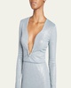 Plunging Sequined Knit Dress