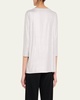 Soft Touch 3/4-Sleeve Metallic Jersey T-Shirt