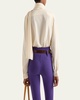 Marocaine Button Down Silk Top with Scarf