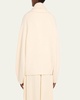 Oversized Shawl Double-Breasted Wool Cardigan