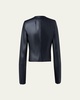 Hasso Cropped Napa Leather Jacket, Black