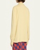 Jovani Polo Long-Sleeve Silk Top