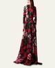 Long Floral Belted Trench Gown