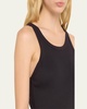 Long Ribbed Cotton Tank Top