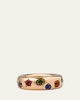 Iconica 18k Rose Gold Slim Multi Gemstone Ring