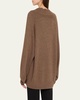 Sage Plunging V-Neck Cashmere Oversized Sweater