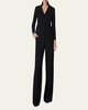 Fior Wool Crepe Double-Face Wide Leg Pants